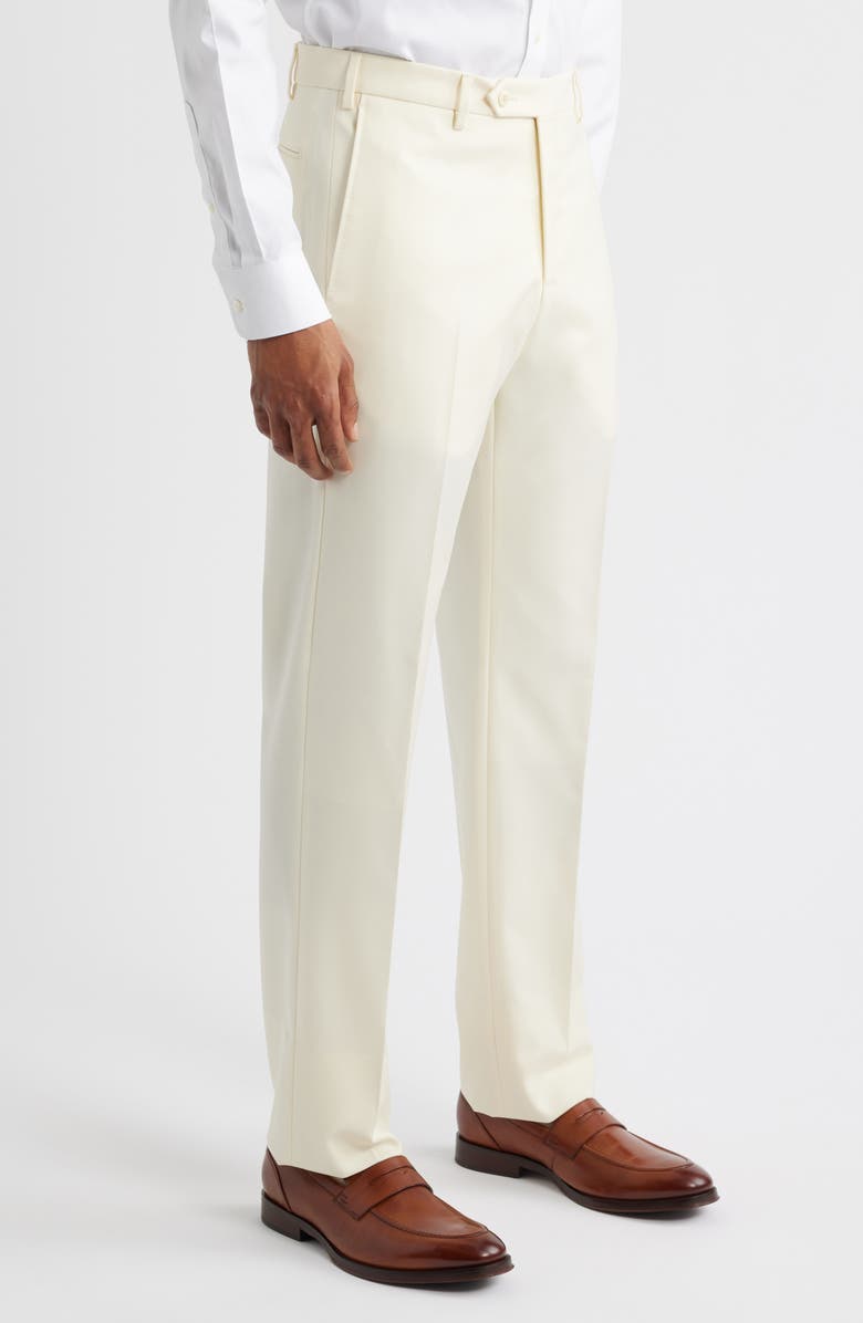 Zanella Devon Super 110s Serge Trousers, Alternate, color, White