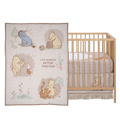 Lambs & Ivy Disney Baby Pooh Bear & Pals Cotton 3piece Nursery Crib Bedding Set In Neutral