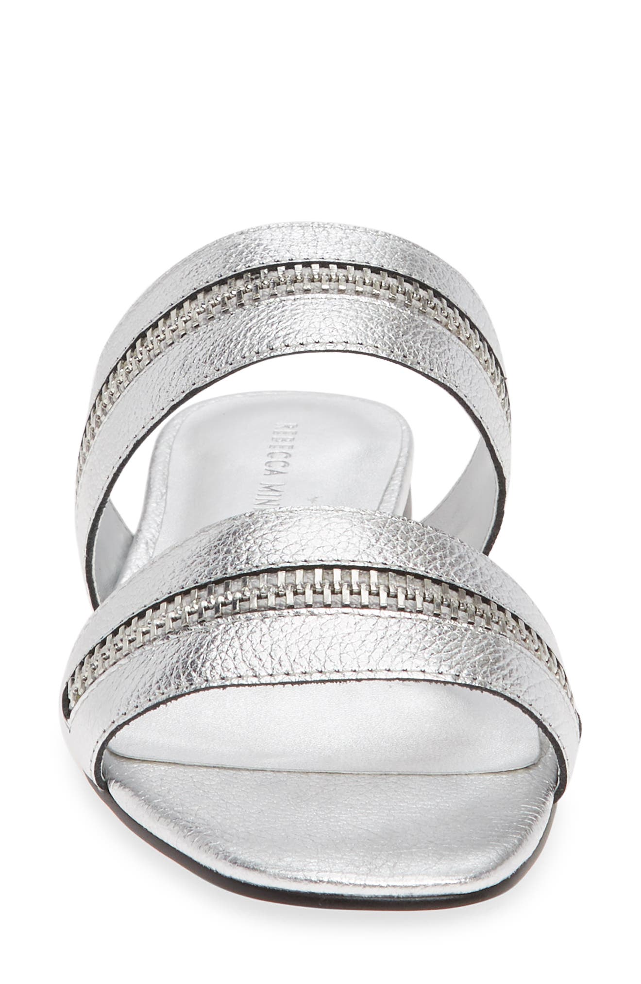 Marciann Slide Sandal, Alternate, color, SILVER LEATHER