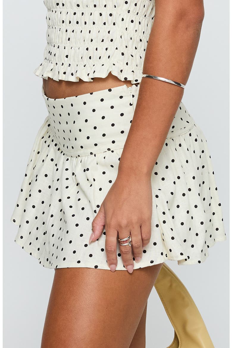 Tovie Linen Blend Skort, Alternate, color, CREAM POLKA