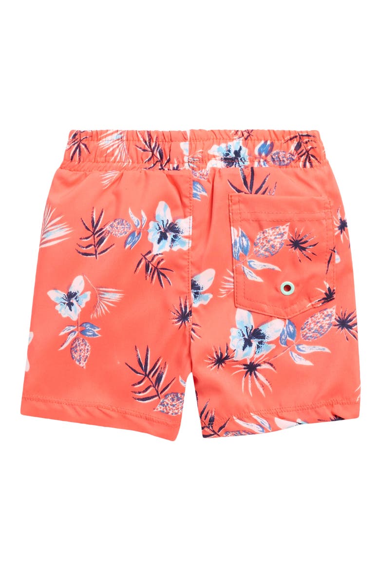Long Sleeve Rashguard & Swim Trunks Set, Alternate, color, ORANGE BLUE MULTI