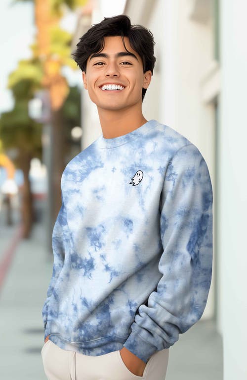 Dalix Ghost Tie Dye Sweatshirt In Tie Dye Blue