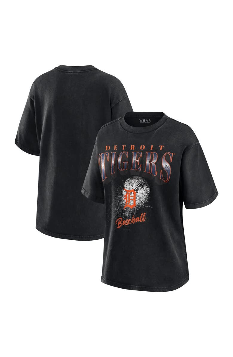 WEAR by Erin Andrews Women's WEAR by Erin Andrews  Charcoal Detroit Tigers Oversized Boyfriend T-Shirt, Alternate, color, 