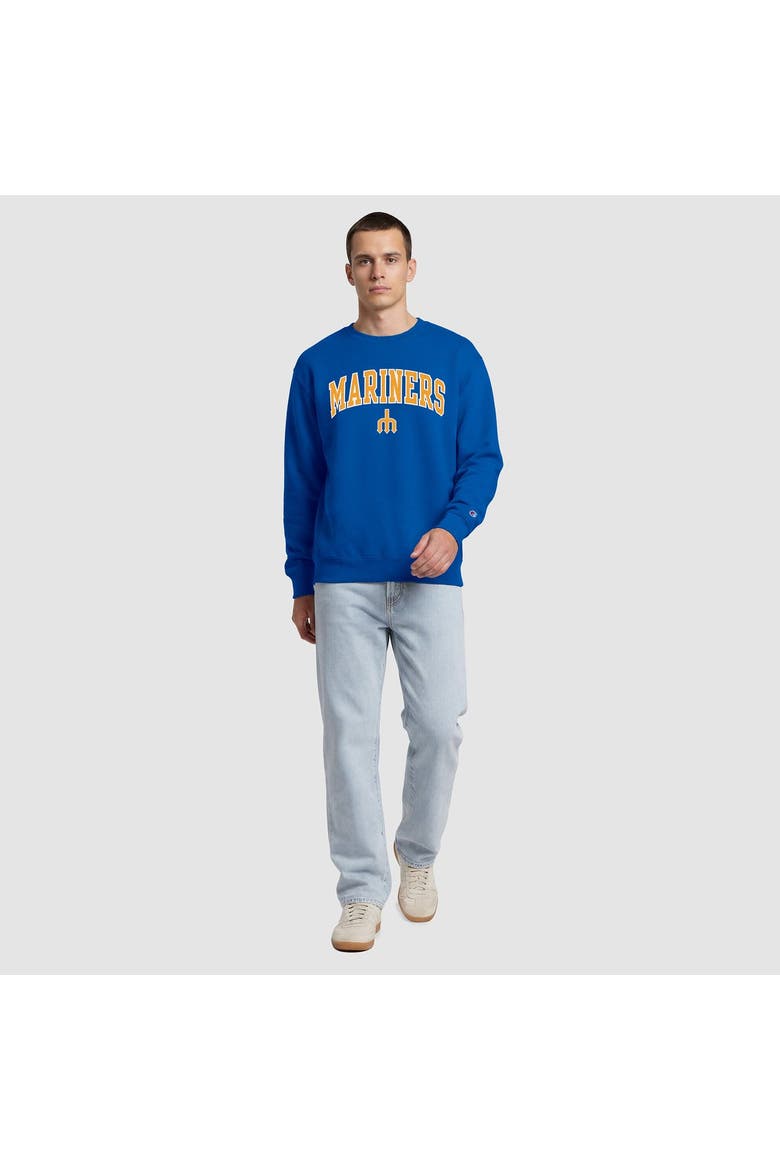 Men's Champion  Royal/Gold Seattle Mariners Volume Sweatshirt, Alternate, color, Royal