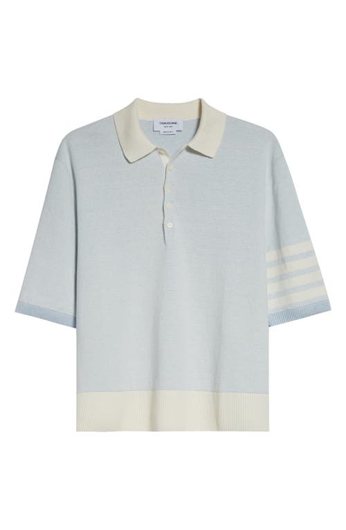 Thom Browne 4-bar Linen And Cotton Polo Shirt