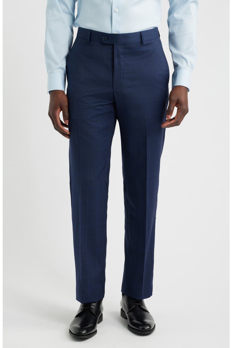 Dark Blue Windowpane Check Wool Suit, Alternate, color, BLUE