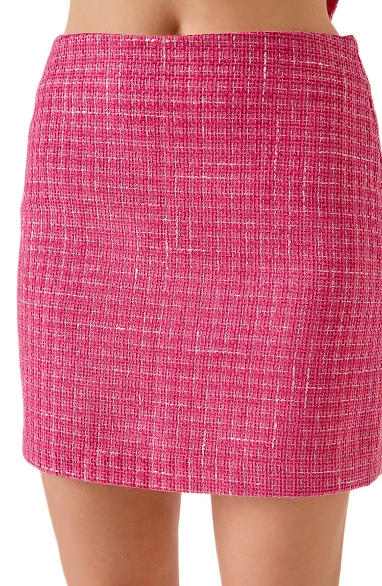 MARSY Tweed Miniskirt, Alternate, color, Pink