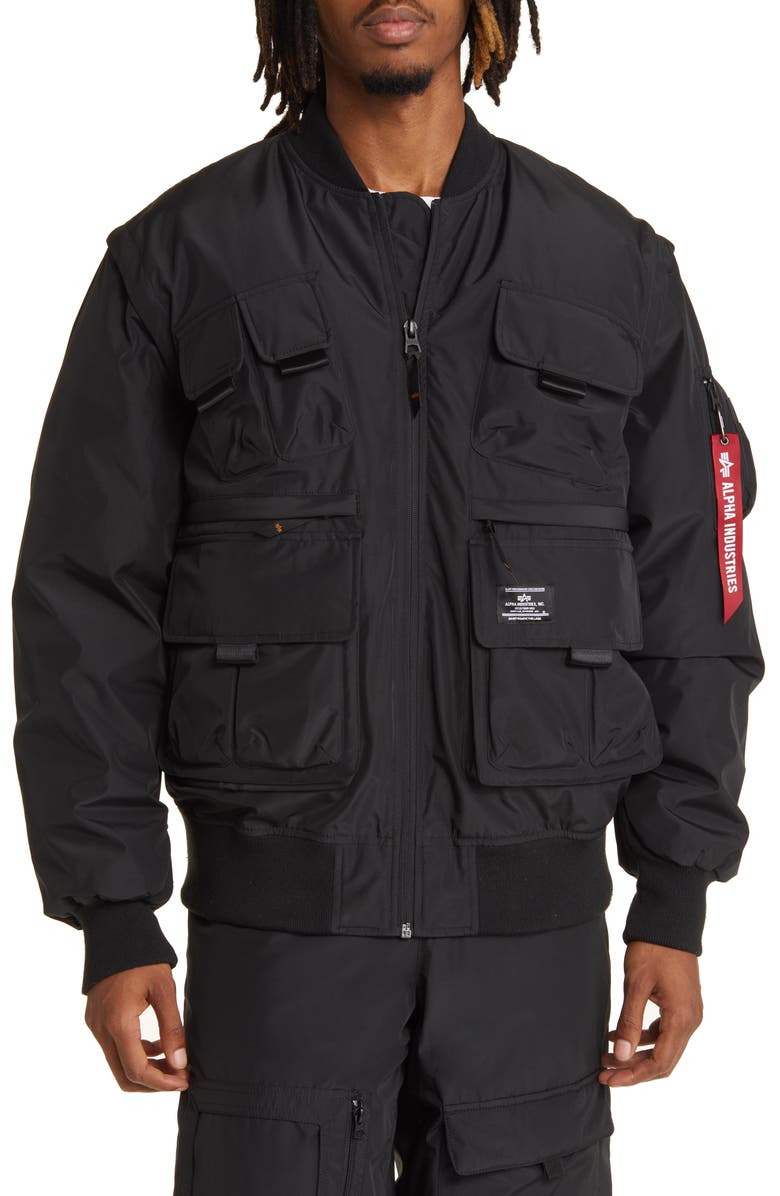Alpha Industries Convertible Flight Jacket, Alternate, color, 