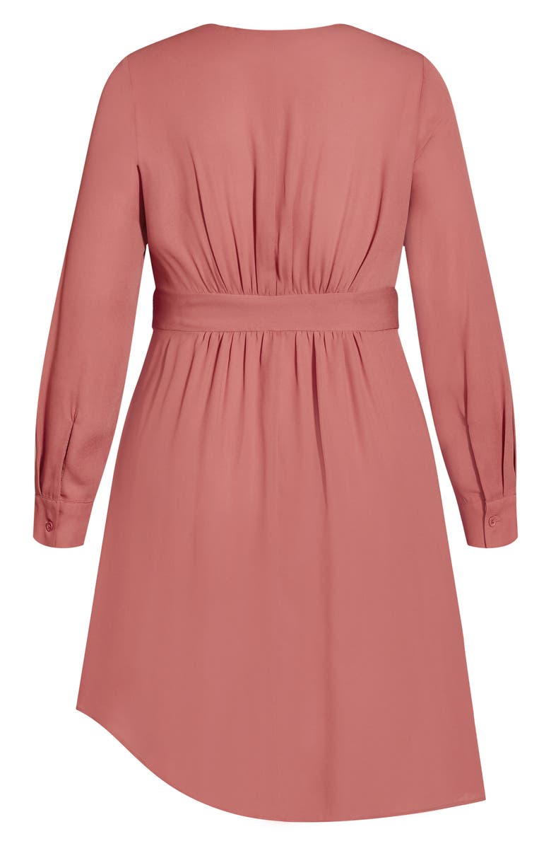 City Chic Lyric Faux Wrap Blouse, Alternate, color, Dusty Mauve