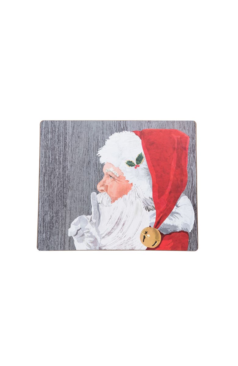 C&F Home Santa Hardboard Placemat, Set of 6, 13" x 16", Alternate, color, Red