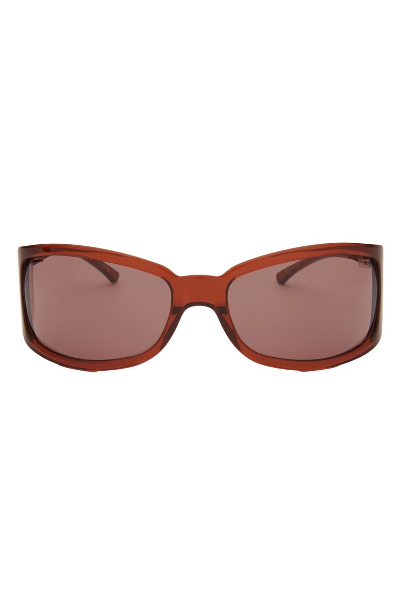 DEZI Slim Thique Wrap Sunglasses, Main, color, Transparent Cognac / Cognac