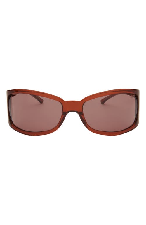 Dezi Slim Thique Wrap Sunglasses In Brown