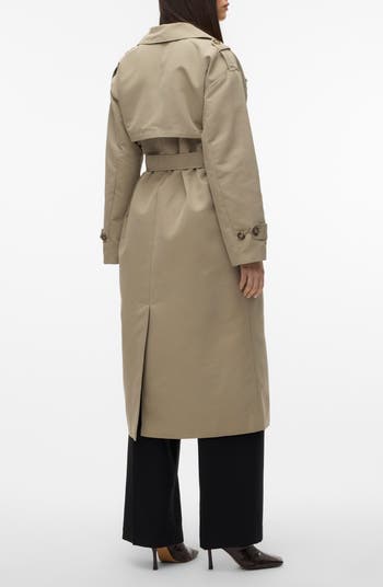 【Chloe】Long water-repellent beige trench coat CH25SMA19341 Chloé Long water-repellent beige trench coat in cotton