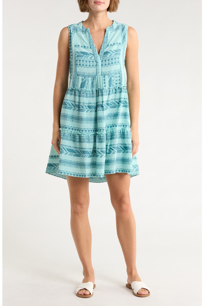 Babydoll Cover-Up Minidress, Main, color, AQUA/ TURQUOISE BLUE PRINT