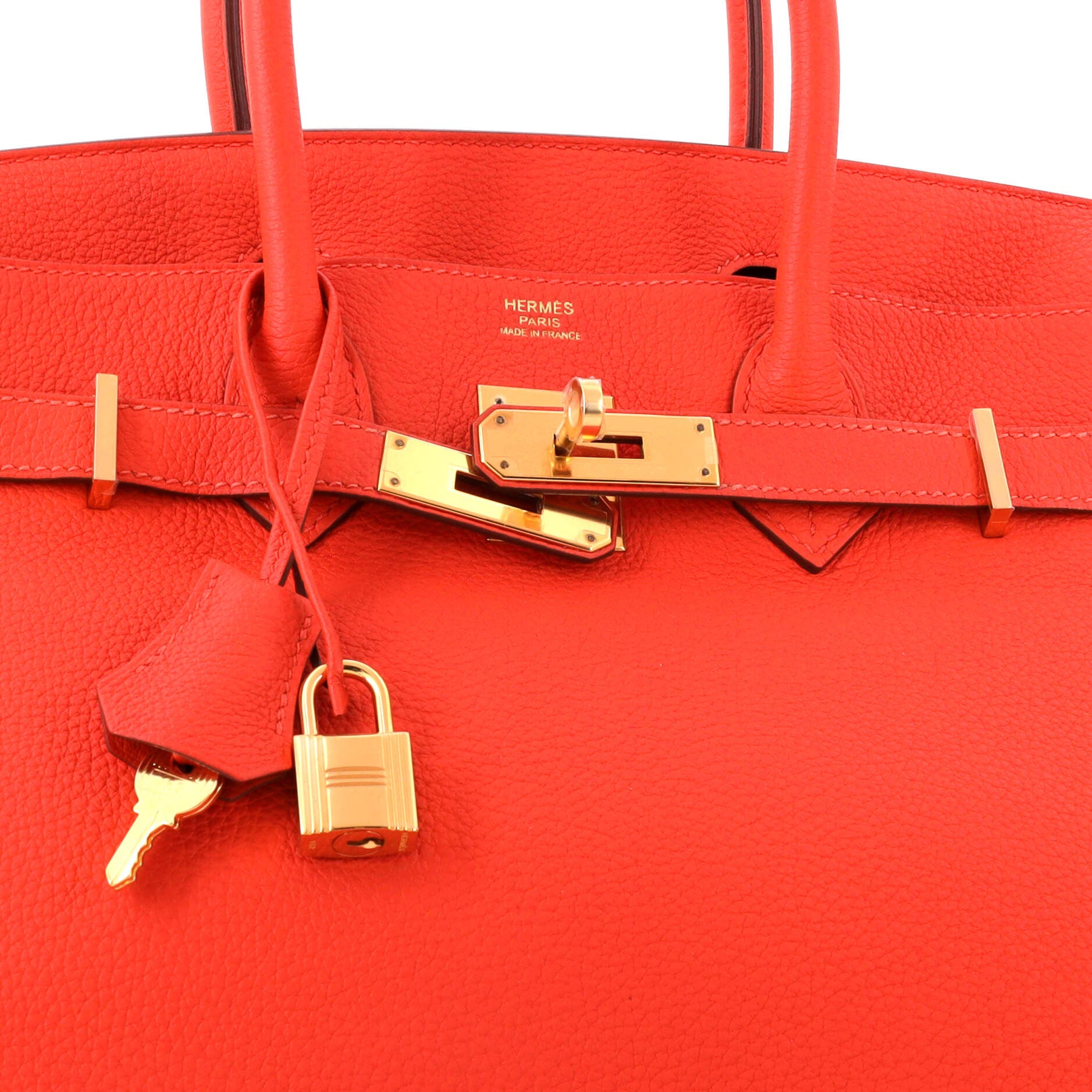 Pre-Owned Hermes Birkin Handbag Orange Togo with Gold Hardware 30, Alternate, color, Capucine