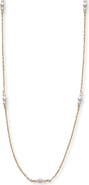 Argento Vivo Sterling Silver Faux Pearl Station Chain Necklace