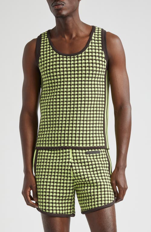 ADIDAS X WALES BONNER x Wales Bonner Textured Sweater Tank in Semi Frozen Yellow/night Brown 