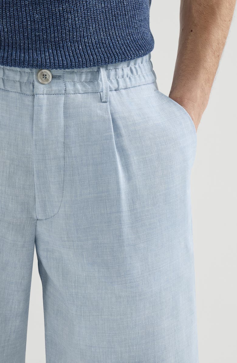 Brunello Cucinelli Chevron Bermuda shorts, Alternate, color, Azure