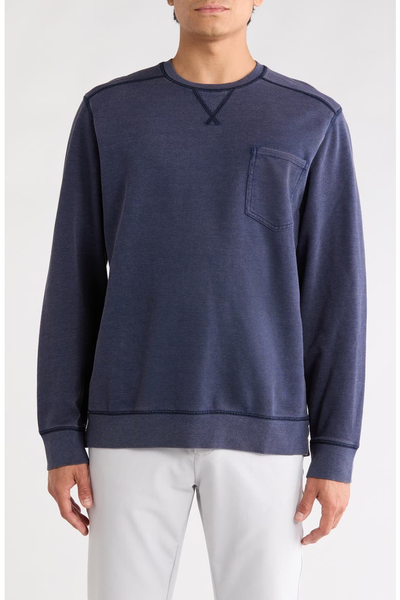 Cascade Faded Cotton Blend French Terry T-Shirt, Main, color, COASTLINE