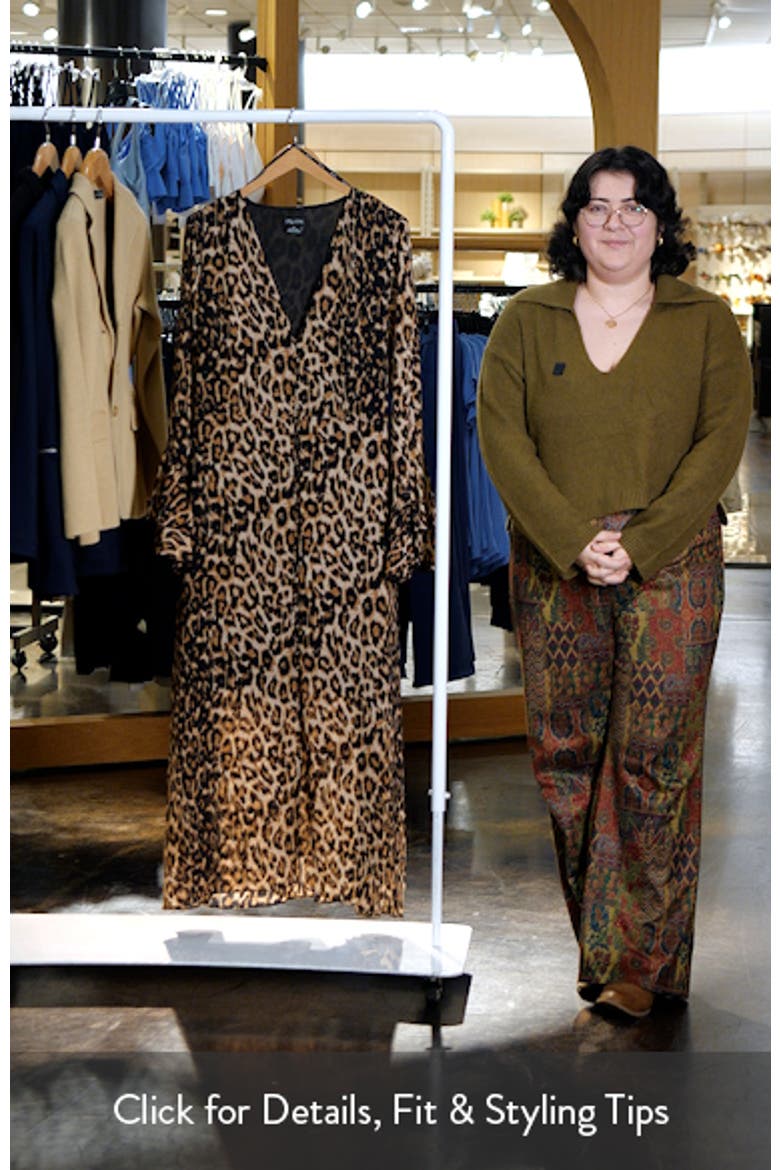 Print Tie Waist Long Sleeve Maxi Dress video