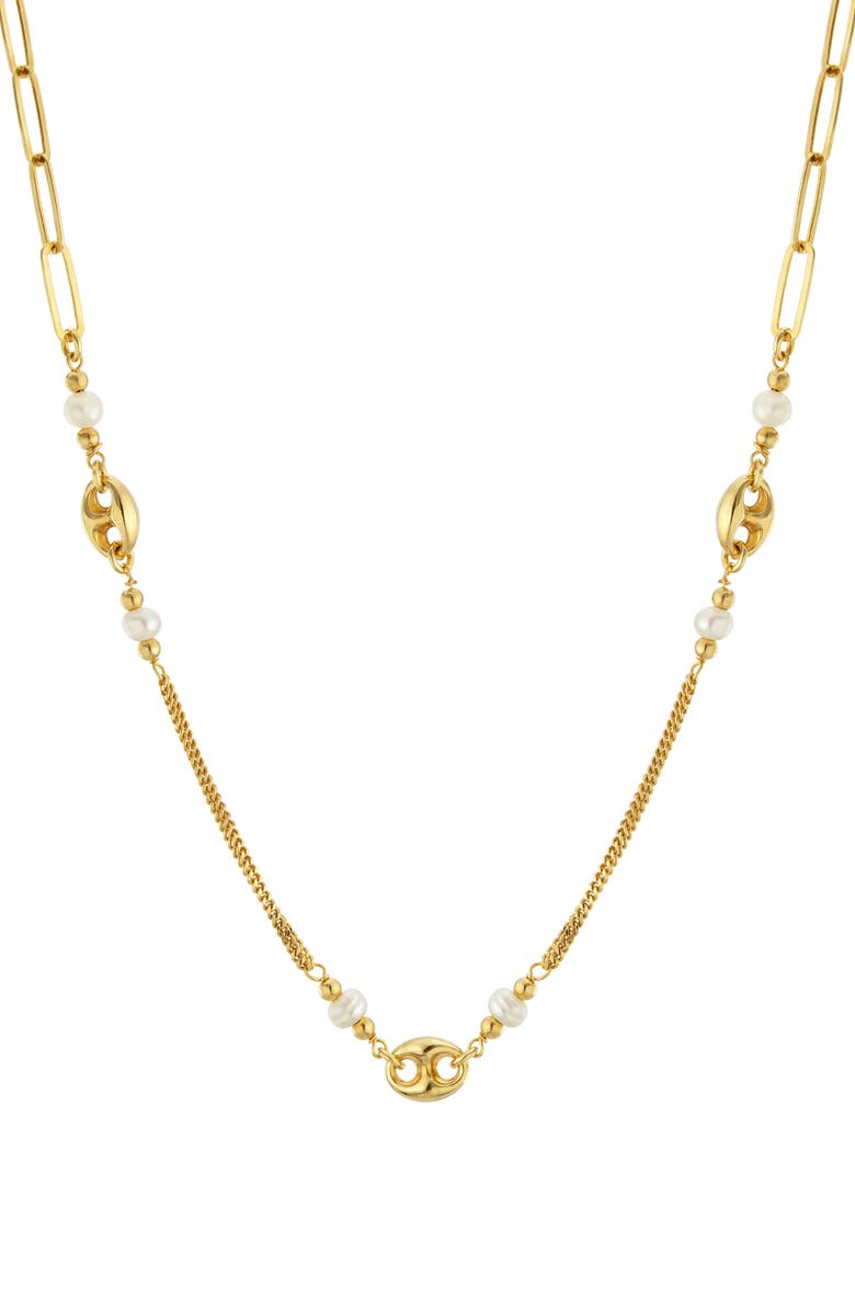 Cultured Pearl Chain Link Necklace, vendor video thumbnail