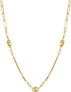 ATHRA LUXE Cultured Pearl Chain Link Necklace