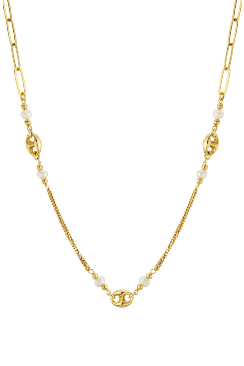 Cultured Pearl Chain Link Necklace video