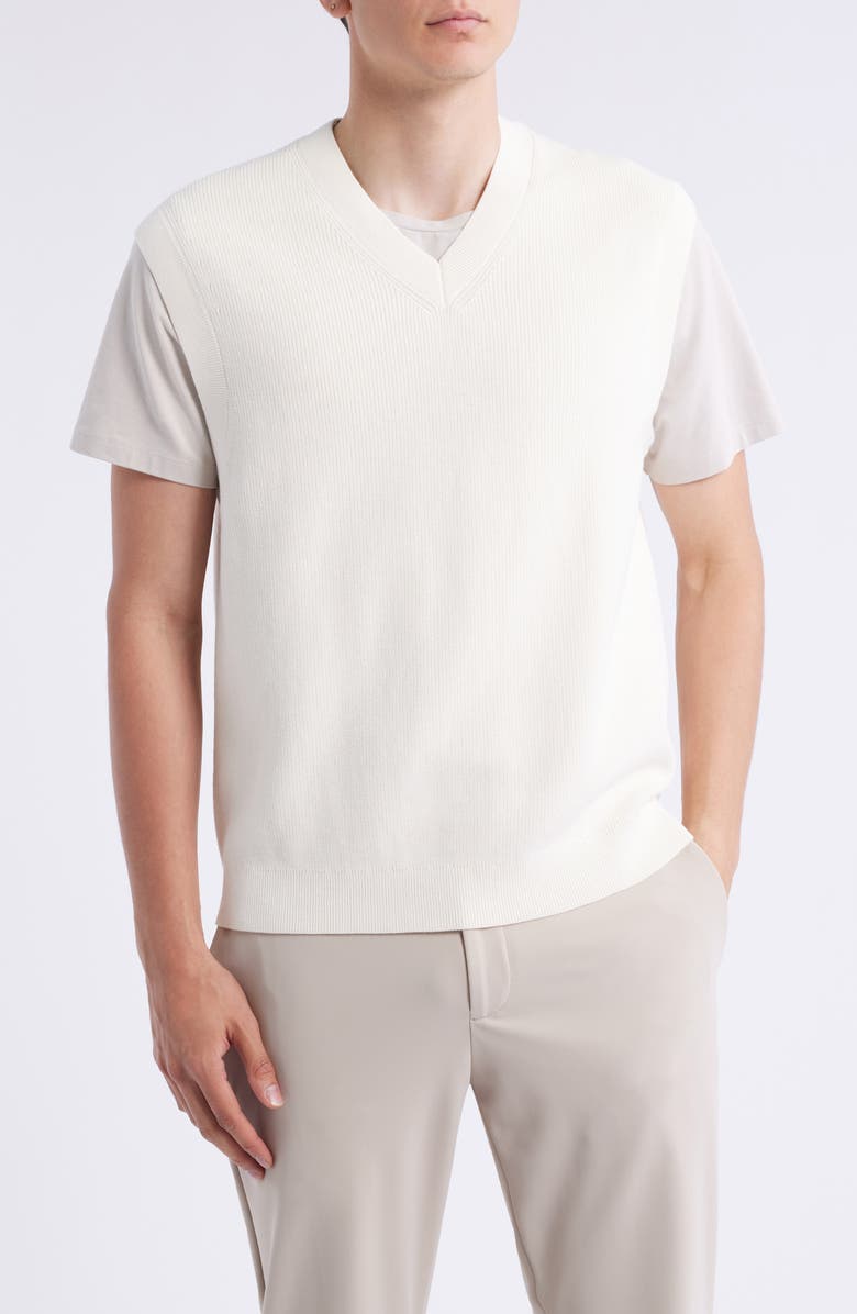 Theory Rib Sweater Tank, Main, color, Eggshell