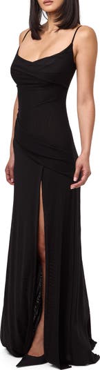 Mesh Overlay Maxi Dress