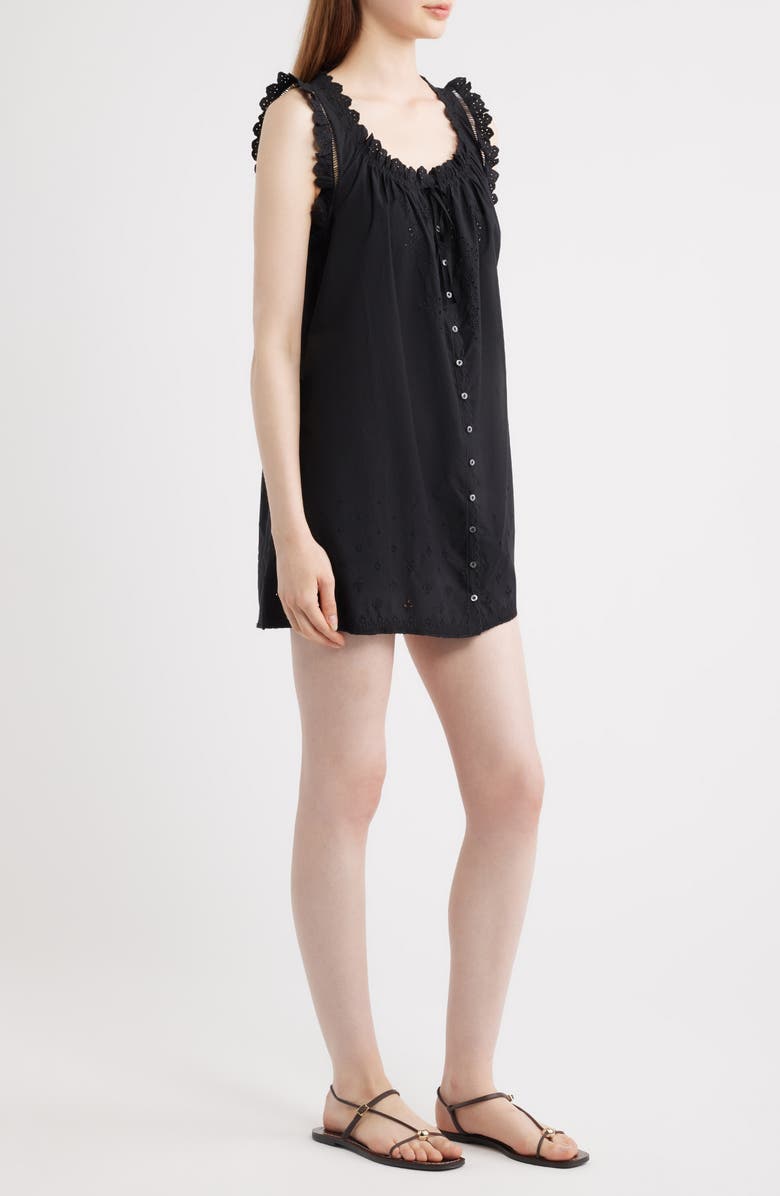 DÔEN Nessie Eyelet Organic Cotton Shift Minidress, Alternate, color,