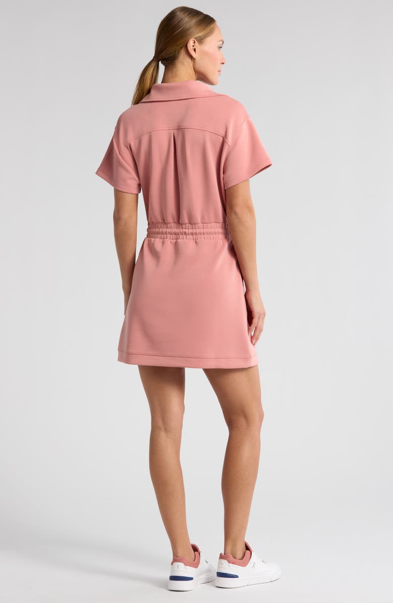 Zella Ultra Soft Knit Quarter Zip Dress, Alternate, color, Pink Desert