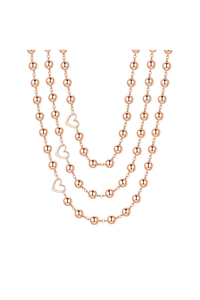Rose Hematite 3-Layer Socialite Necklace, Main, color, Rose
