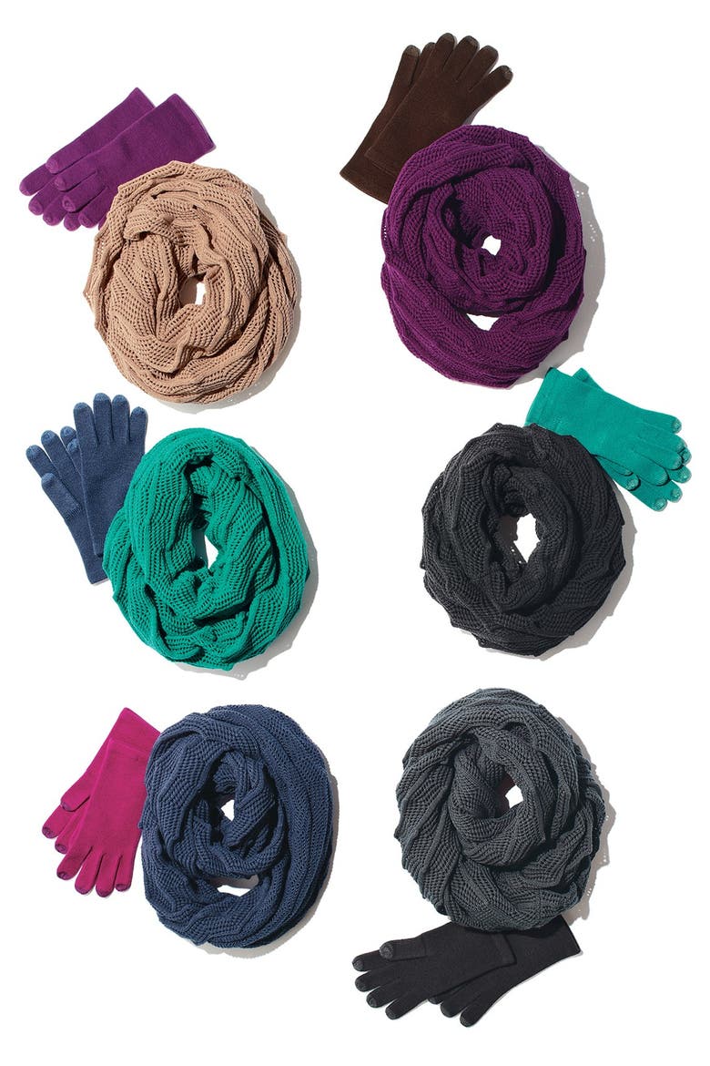 Open Stitch Infinity Scarf, Alternate, color, BLACK