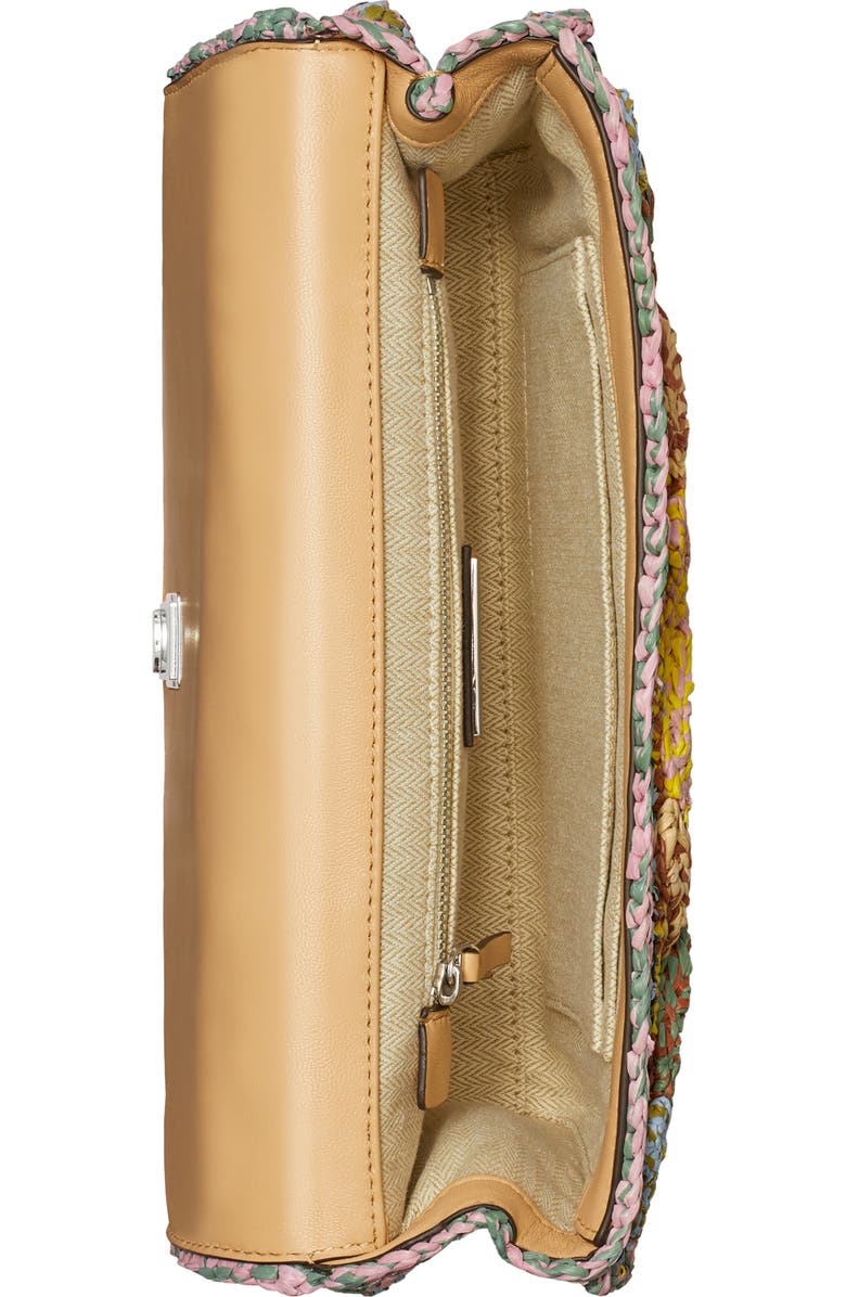 Tory Burch Fleming Melangé Raffia Shoulder Bag, Alternate, color,