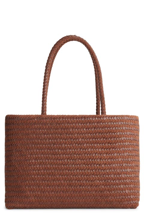 Handwoven Suede Leather Tote