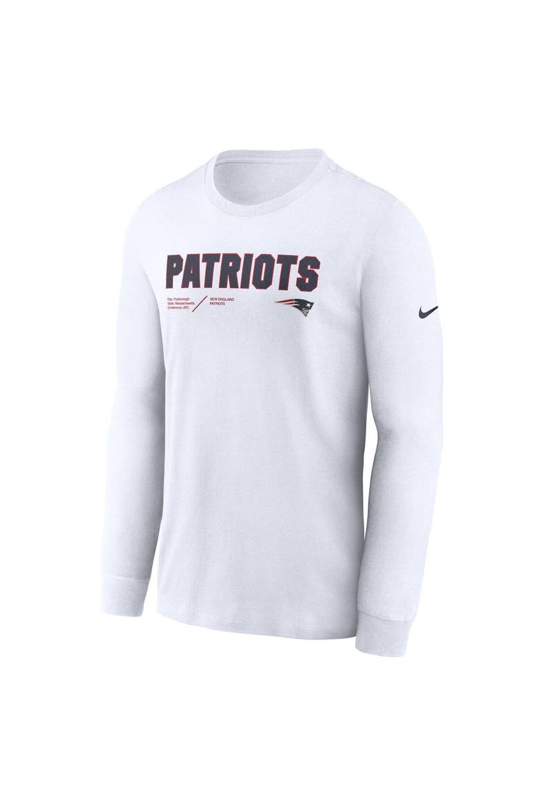 Men's Nike White New England Patriots Sideline Infograph Lock Up Performance Long Sleeve T-Shirt, Alternate, color, White