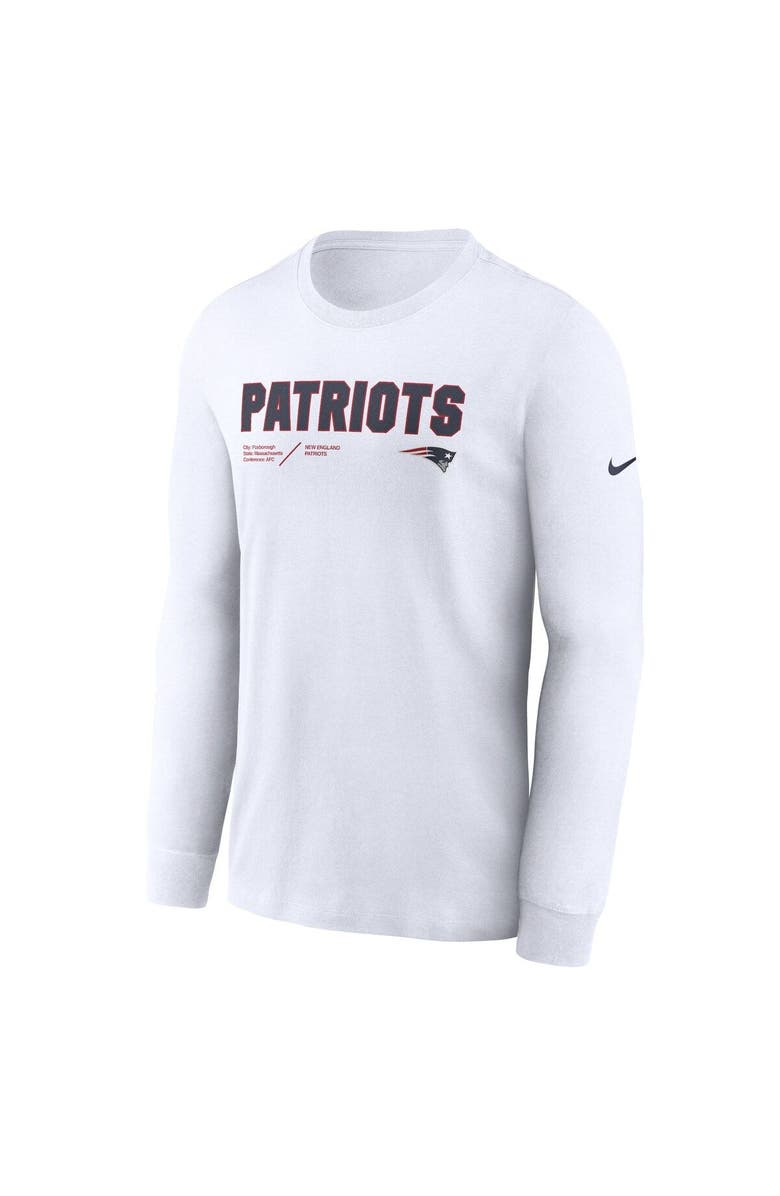 Nike Men's Nike White New England Patriots Sideline Infograph Lock Up Performance Long Sleeve T-Shirt, Alternate, color, 