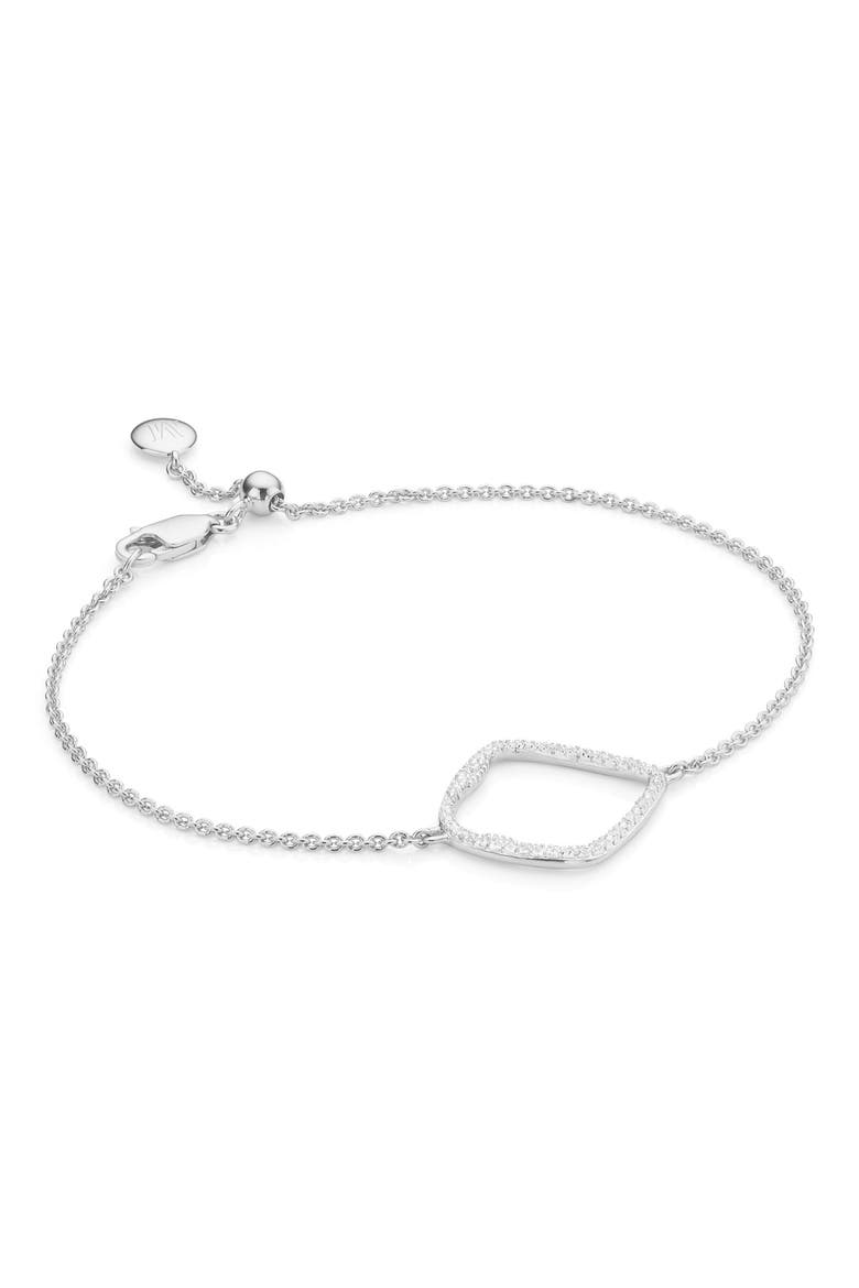 Riva Large Hoop Diamond Bracelet, Main, color, SILVER
