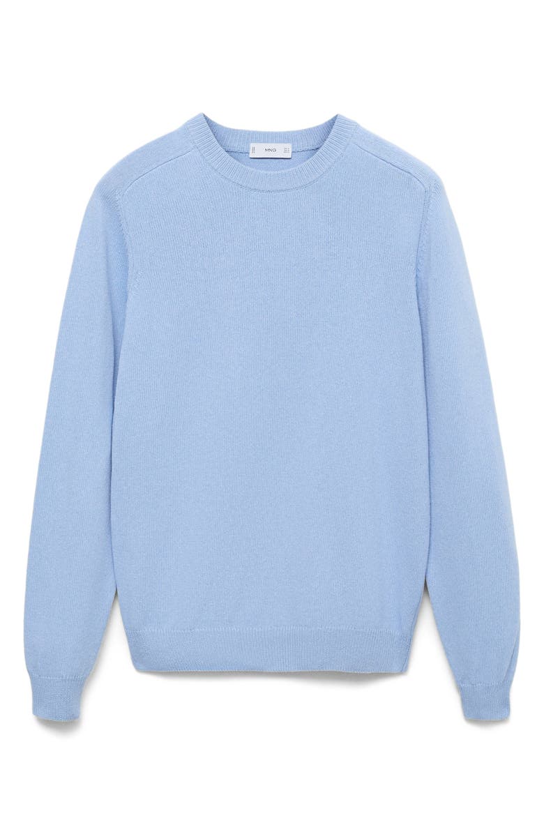 MANGO Crewneck Cotton Sweater, Alternate, color, Sky Blue