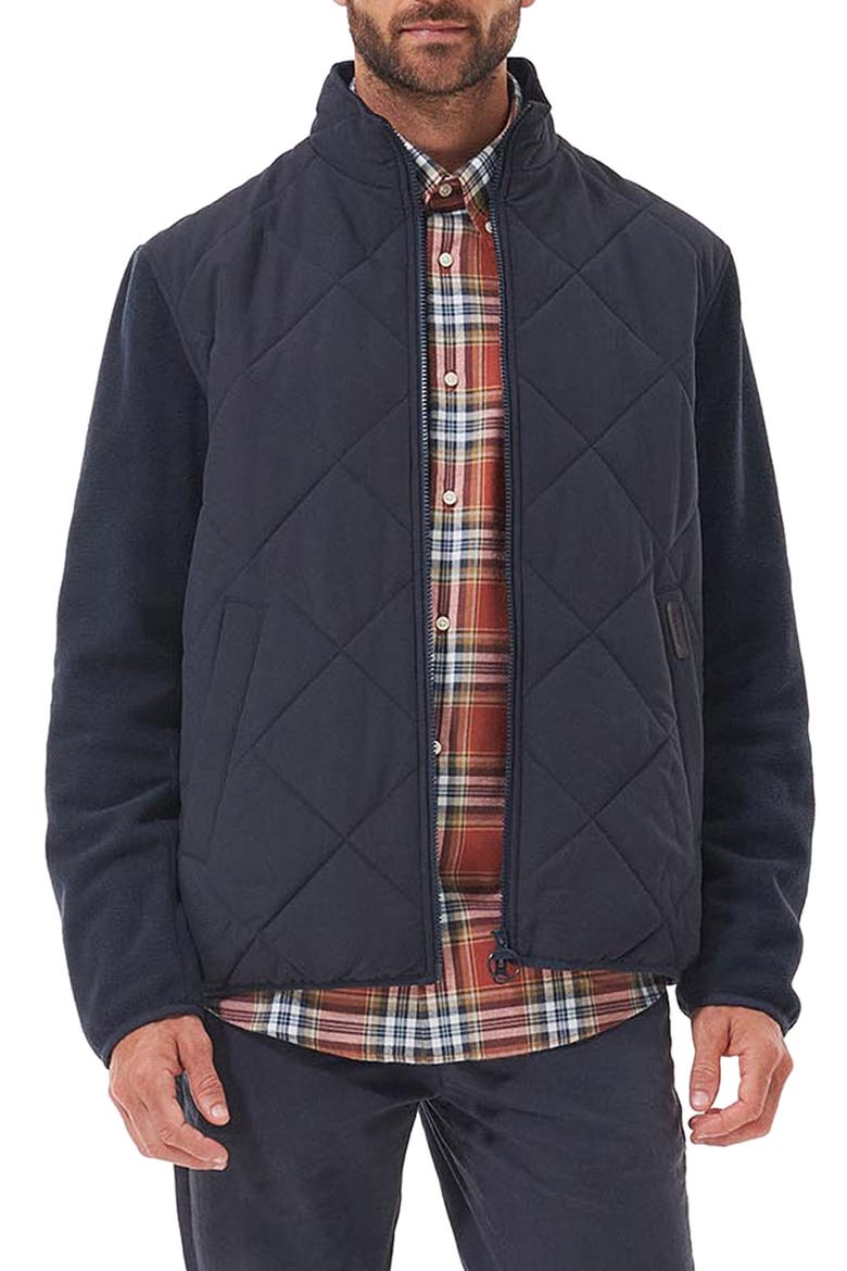 Hybrid Fleece Jacket, Main, color, NAVY