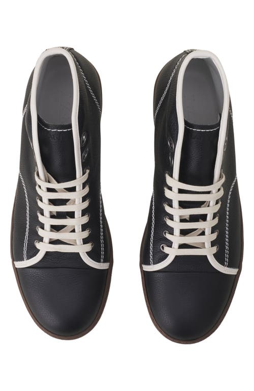 Lanvin Dbb1 High-top Leather Sneakers In Black