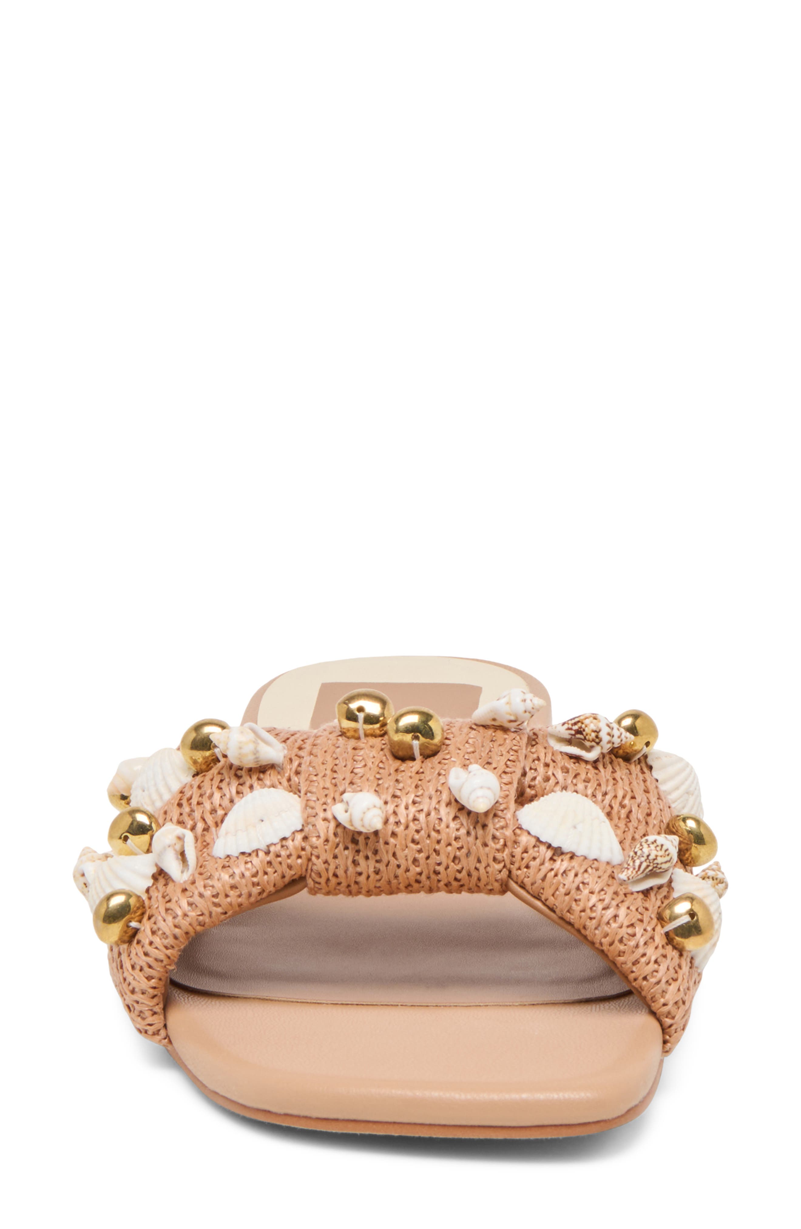 Lizza Slide Sandal, Alternate, color, TOFFEE BEADED RAFFIA