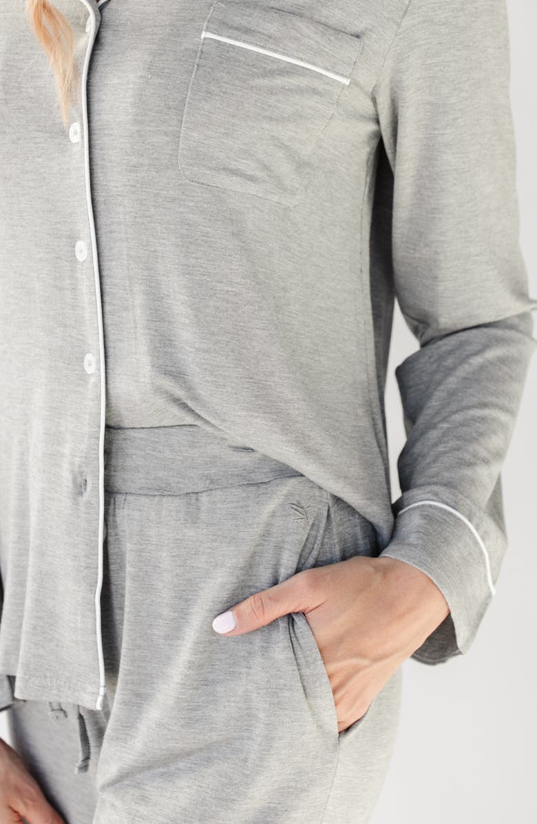 Cozy Earth Long Sleeve Knit Pajamas, Alternate, color, Grey