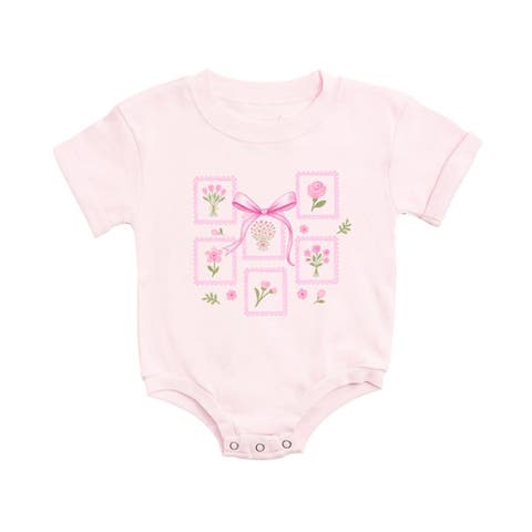 Bouquet Bow Short Sleeve Romper (Baby)