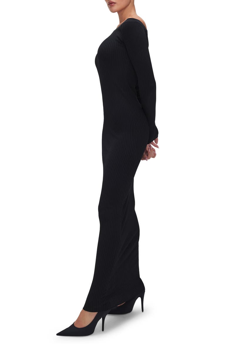 Shine Off the Shoulder Long Sleeve Maxi Dress, Alternate, color, BLACK001