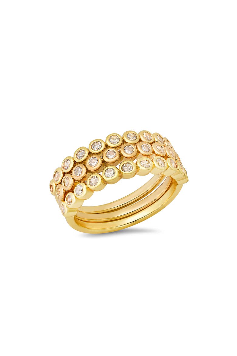 Simulated Diamond Bezel Stacking Ring, Main, color, GOLD