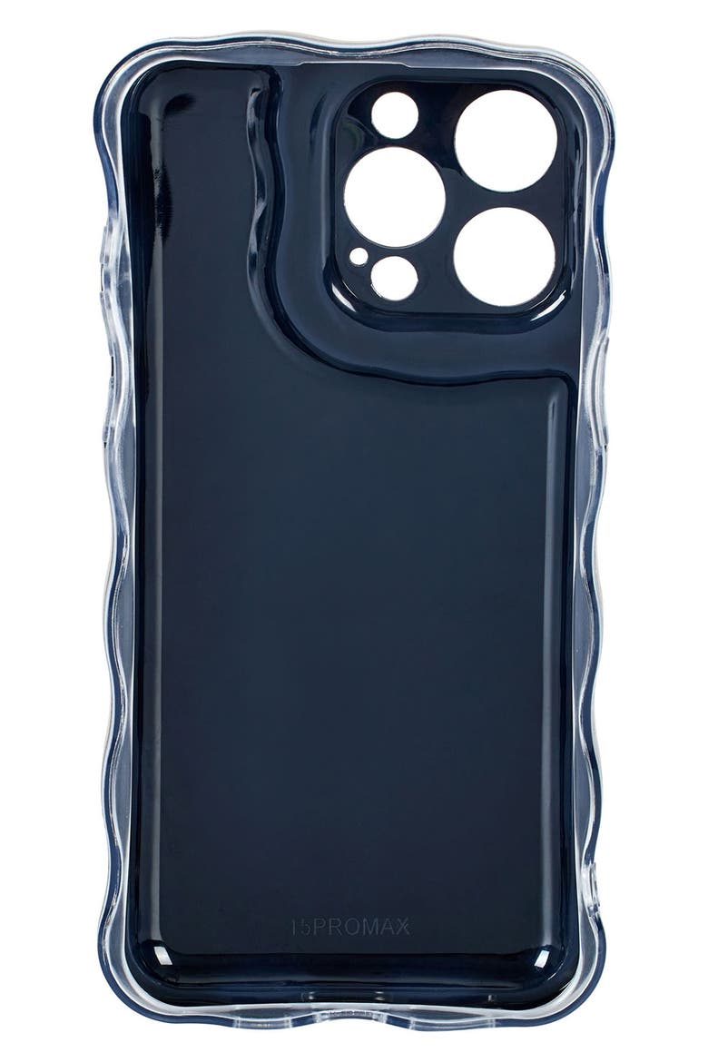 iPhone 15 ProMax Metallic Wavy Cushion Phone Case, Alternate, color, SILVER