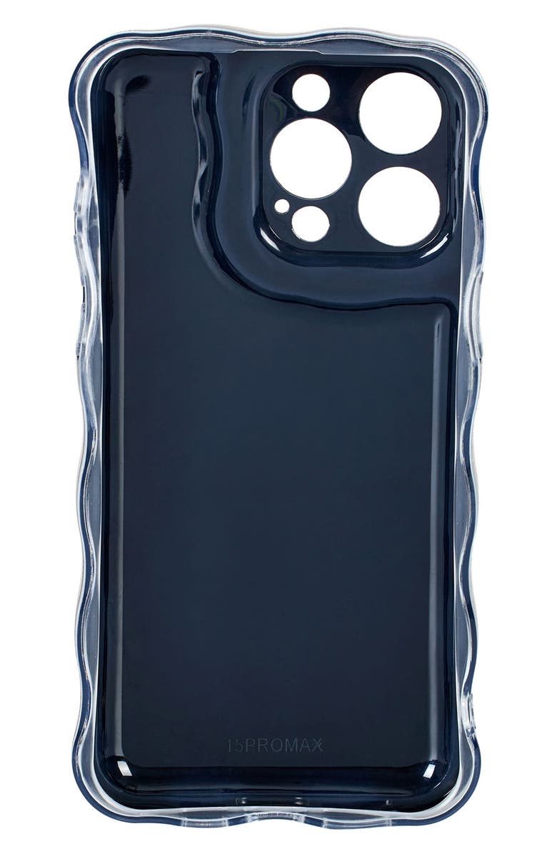 Auramma iPhone 15 ProMax Metallic Wavy Cushion Phone Case, Alternate, color, Silver