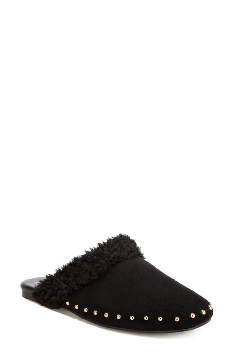 Obsidian Studded Suede Mule