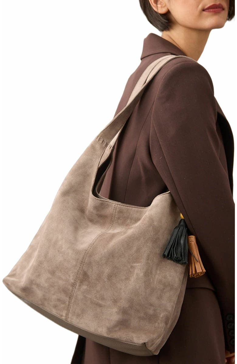 The Sak Huntley Hobo Bag, Alternate, color, Mushroom Suede